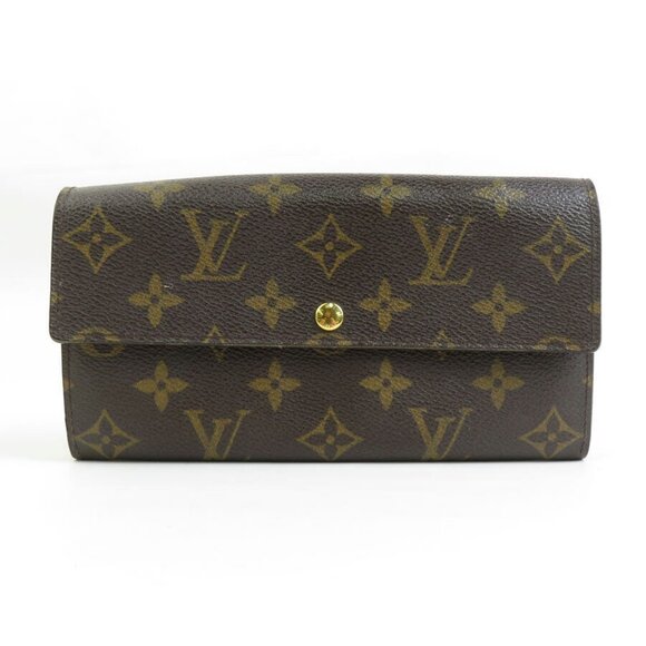 Auth LOUIS VUITTON Monogram Portefeuille Sarah Long Wallet Brown - Picture 1 of 11